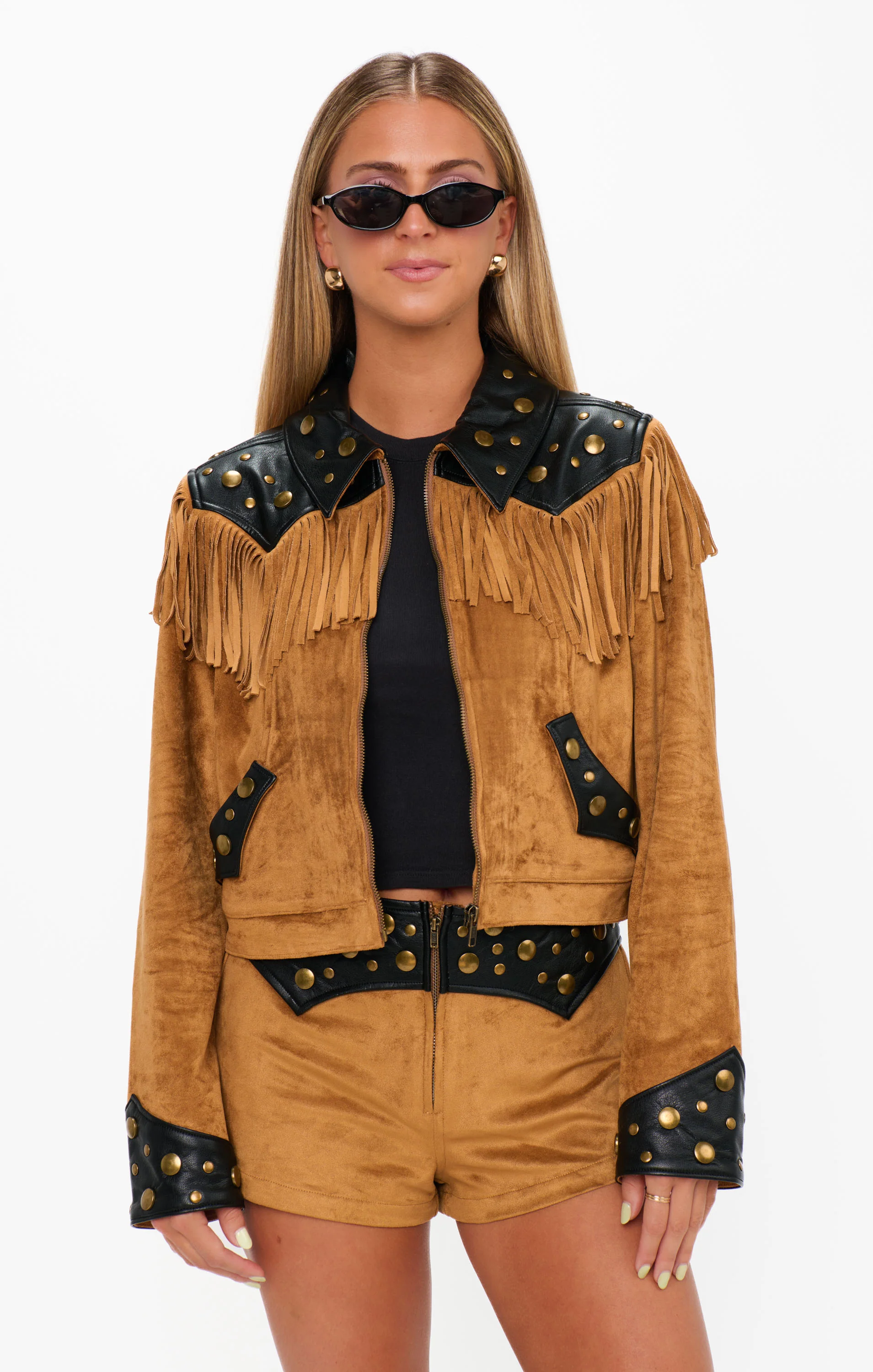Wilson Jacket ~ Sepia Faux Suede Faux Leather - Image 5