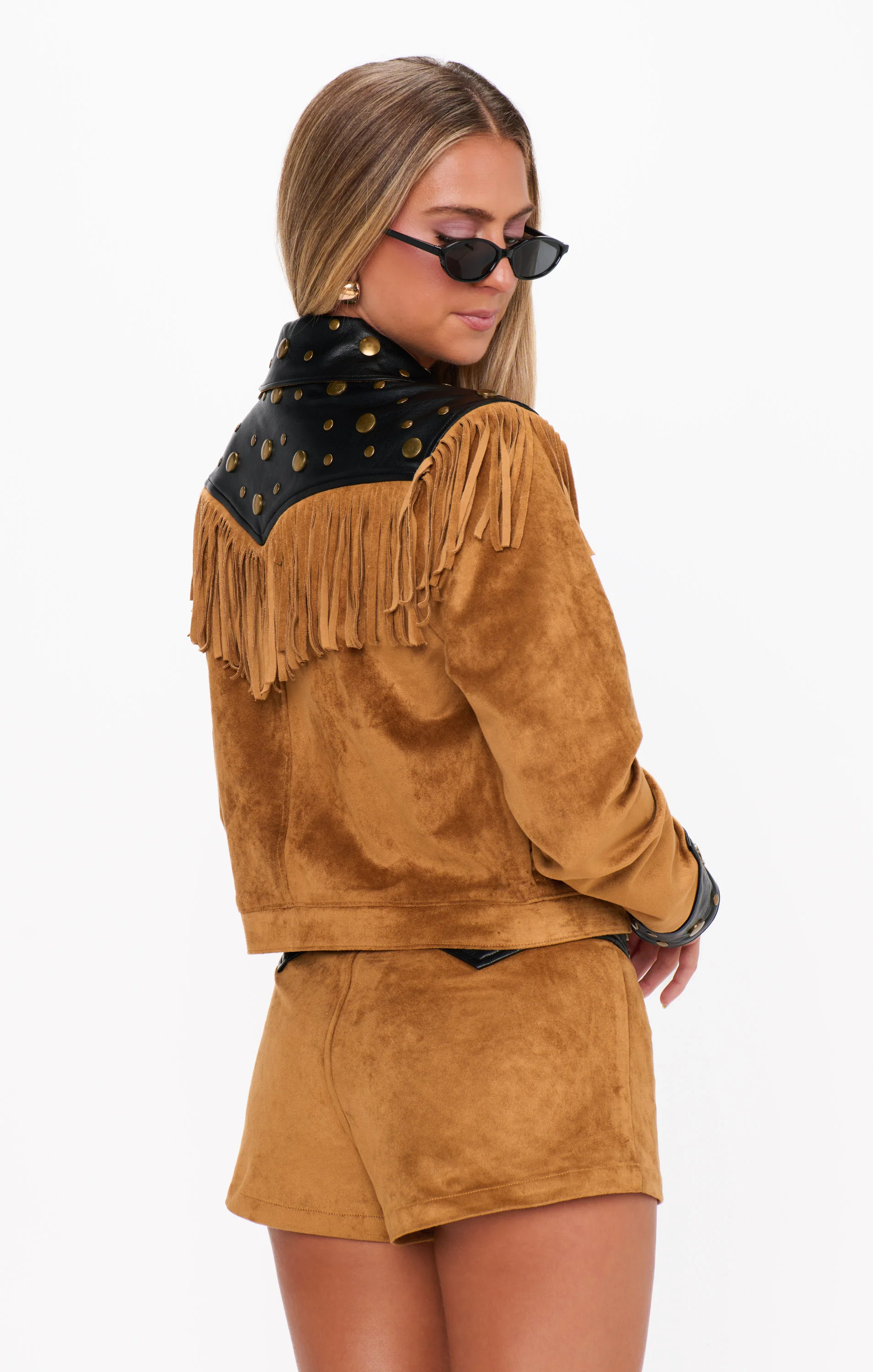 Wilson Jacket ~ Sepia Faux Suede Faux Leather - Image 6