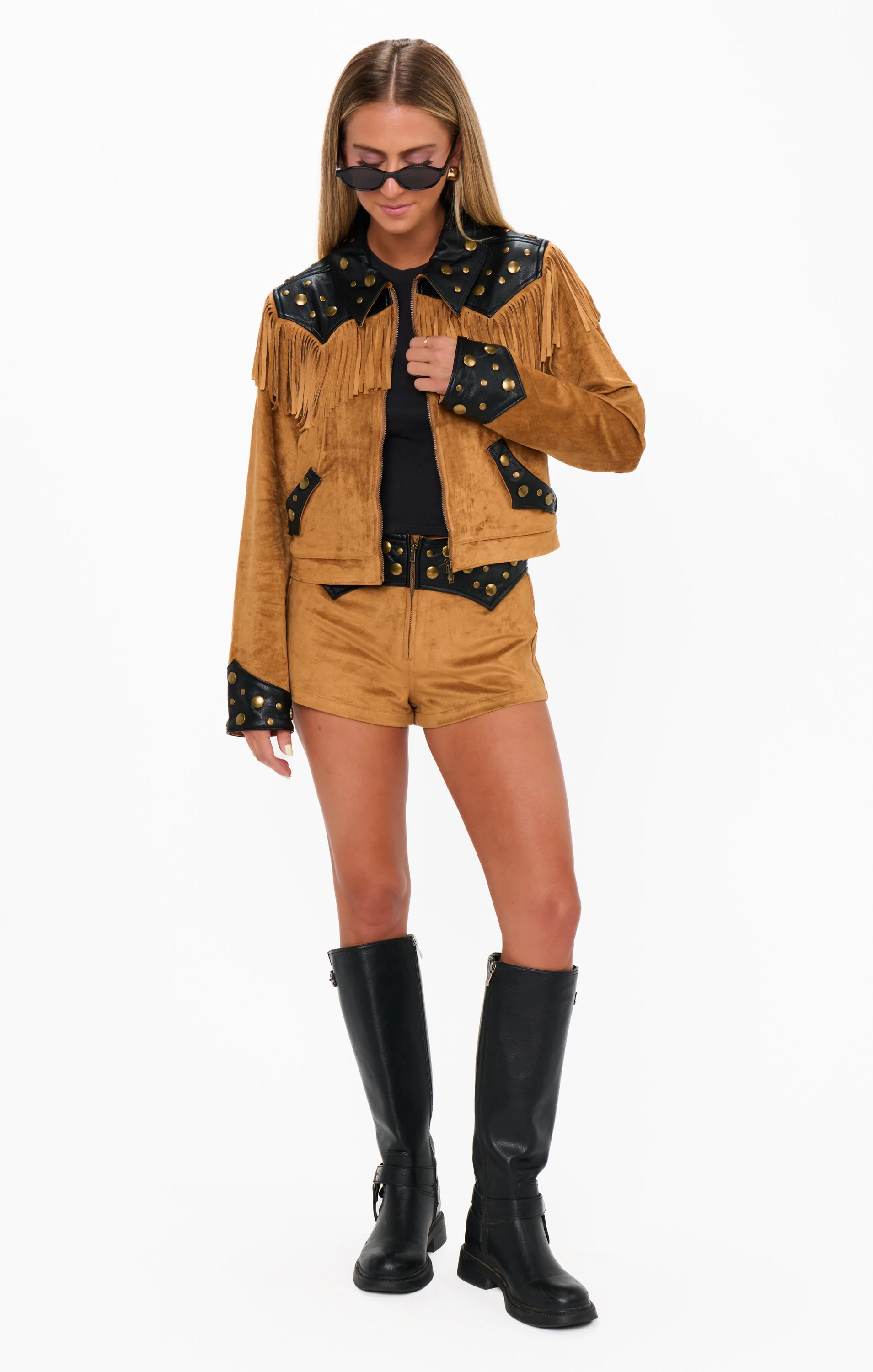 Wilson Jacket ~ Sepia Faux Suede Faux Leather - Image 7