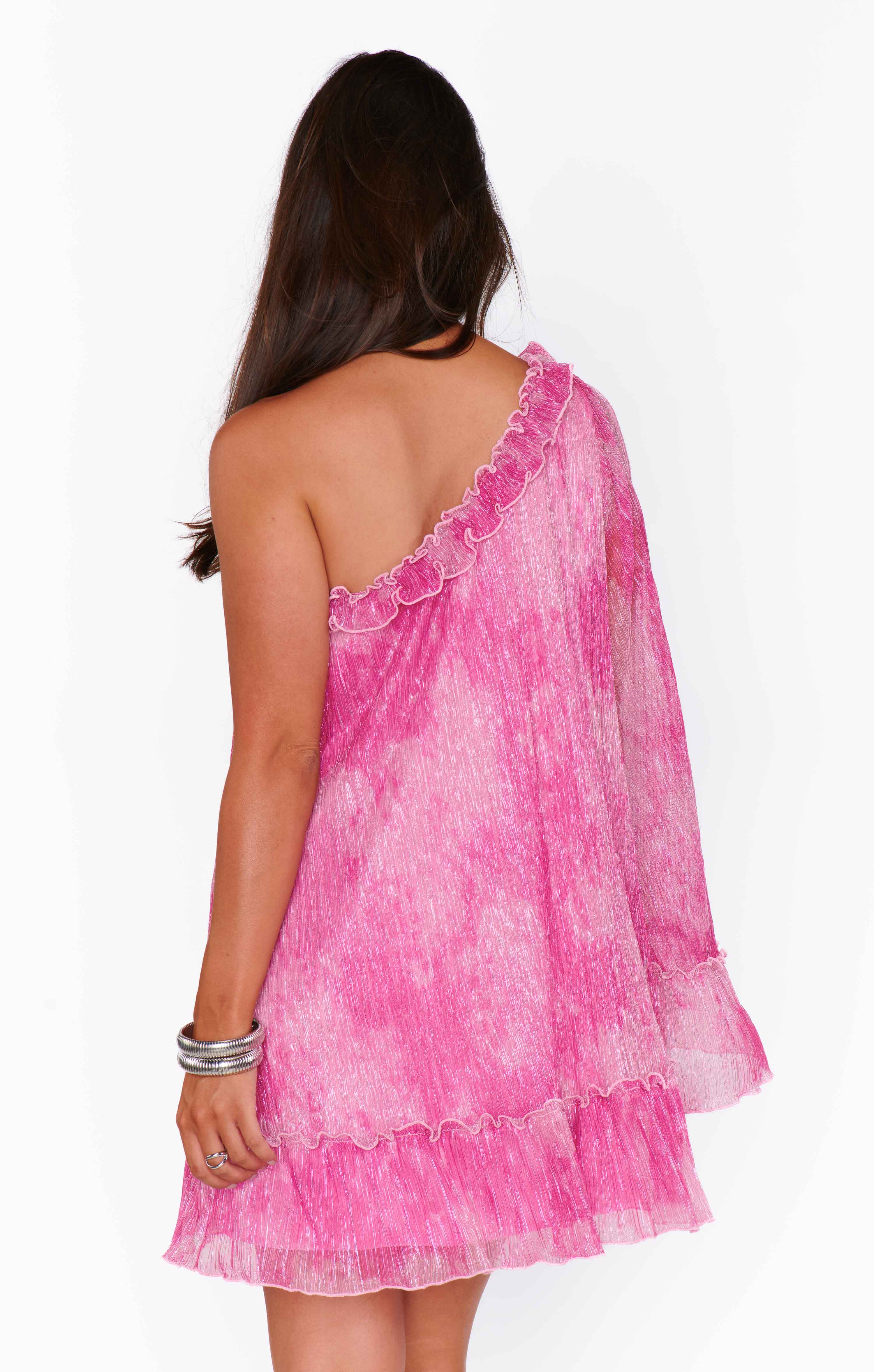 Wonder Mini Dress ~ Pink Fizz Glimmer - Image 5