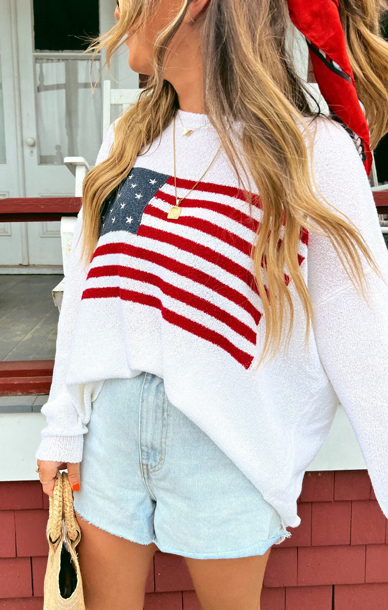 Woodsy Sweater ~ American Flag Knit - Image 2