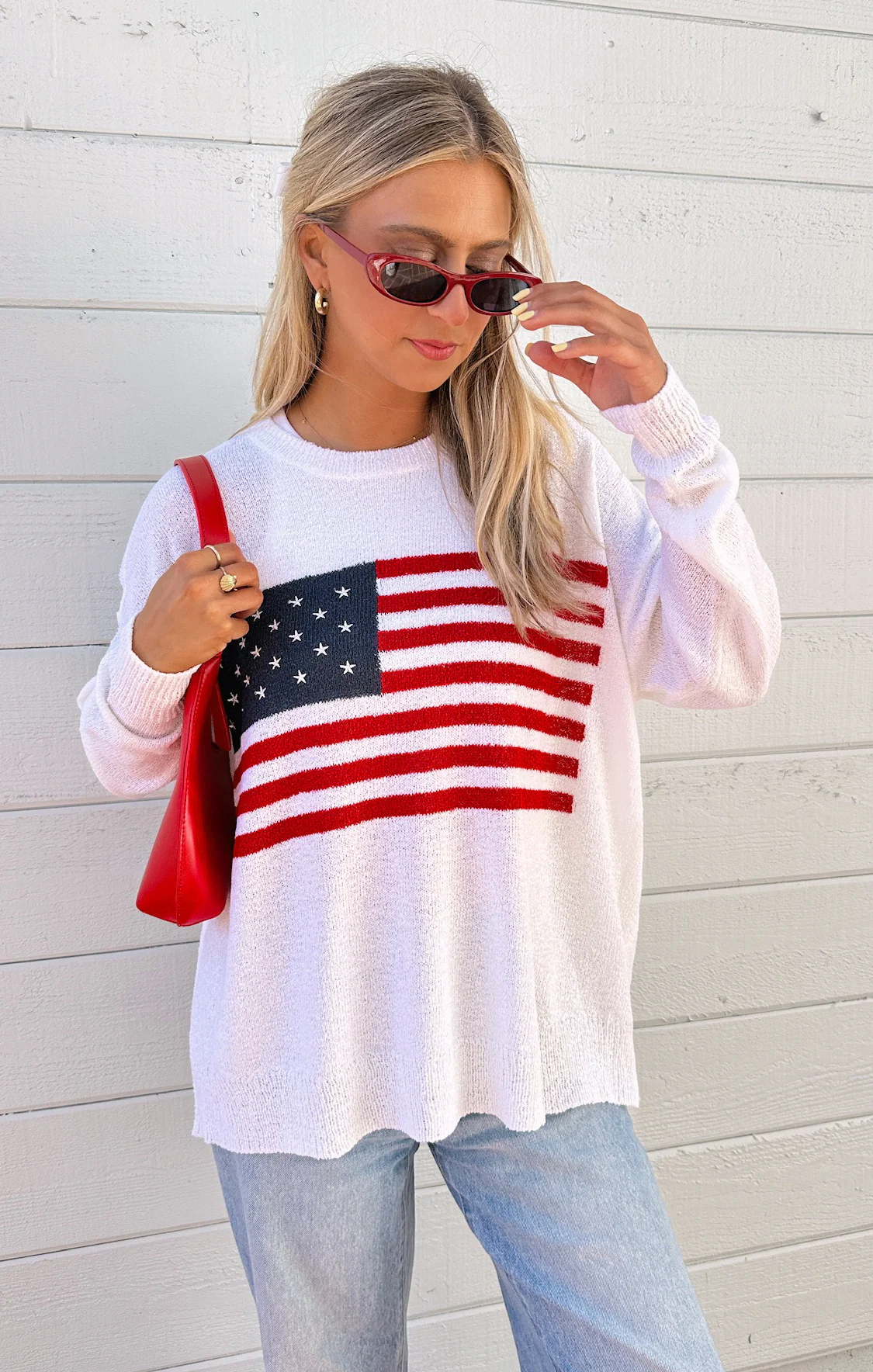 Woodsy Sweater ~ American Flag Knit - Image 3