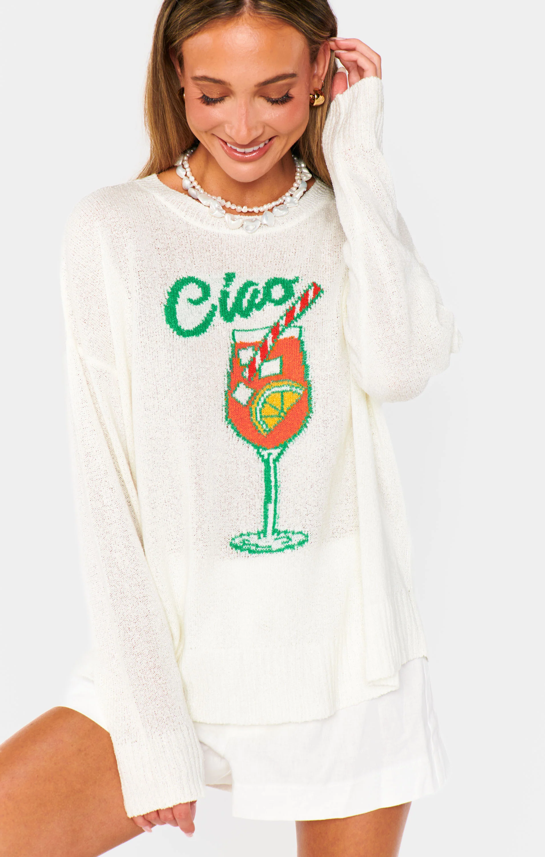 Woodsy Sweater ~ Ciao Cocktail Graphic Knit - Image 3
