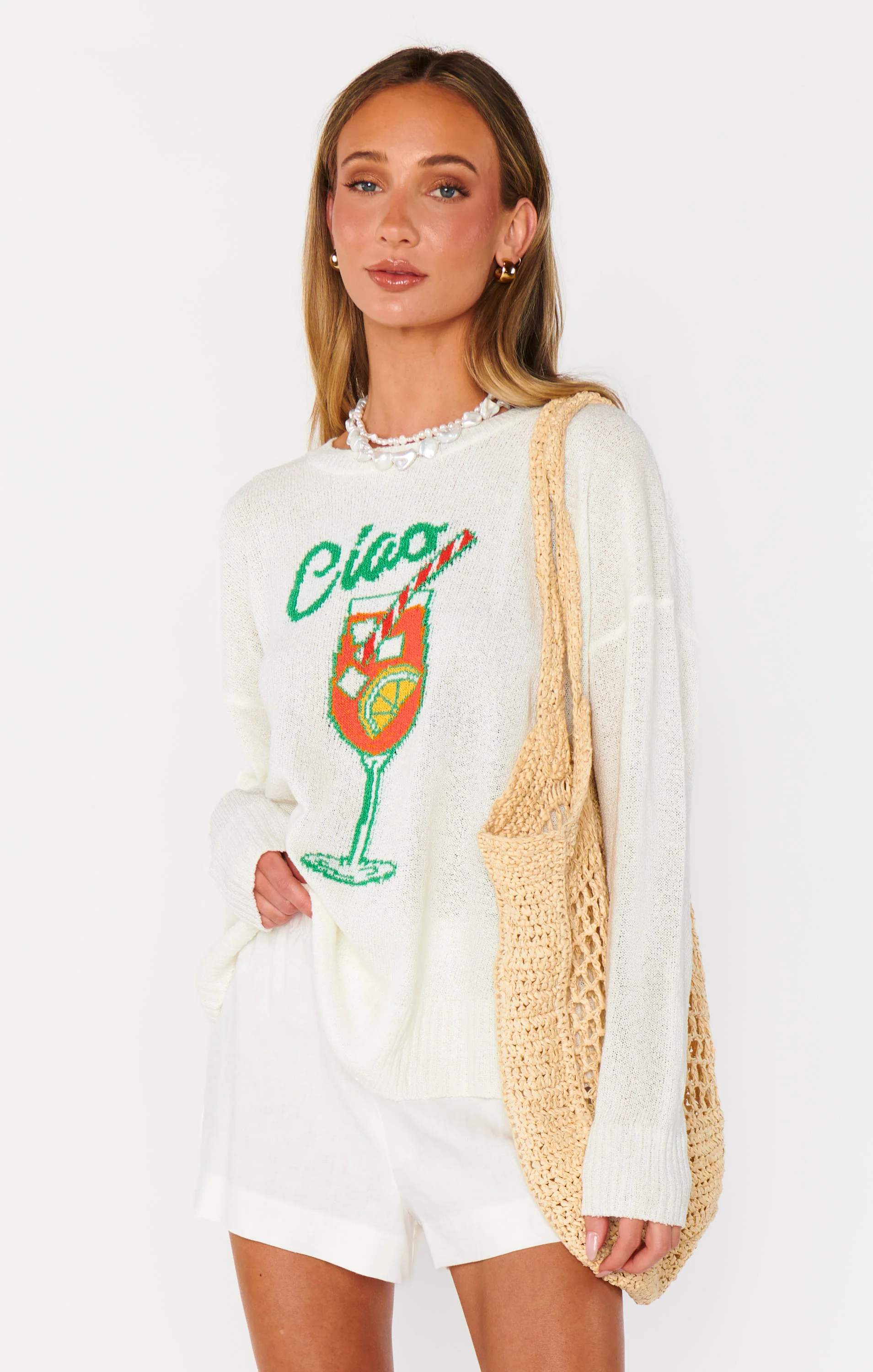 Woodsy Sweater ~ Ciao Cocktail Graphic Knit - Image 5