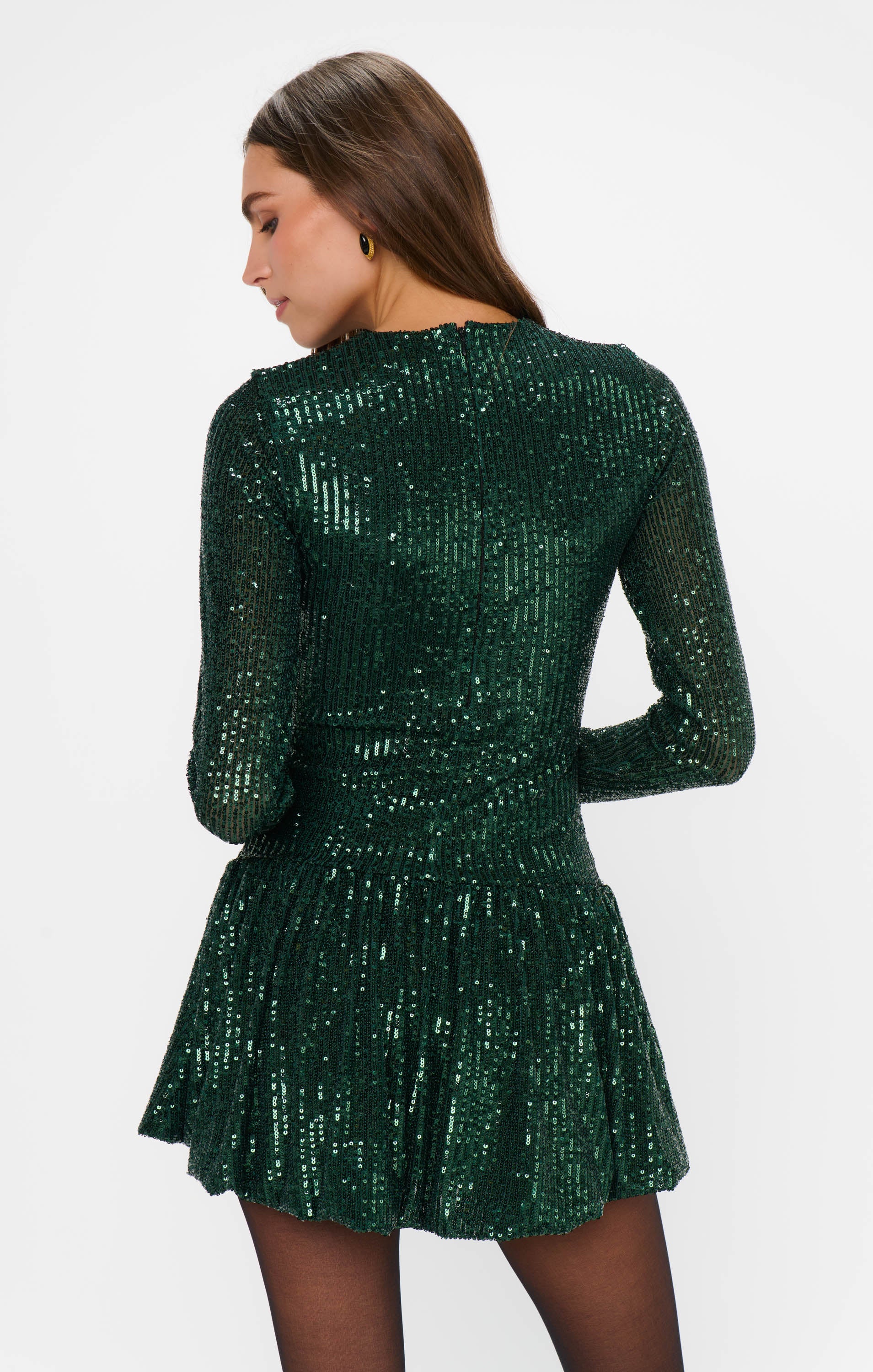 Zelda Mini Dress ~ Emerald Sequins - Image 4