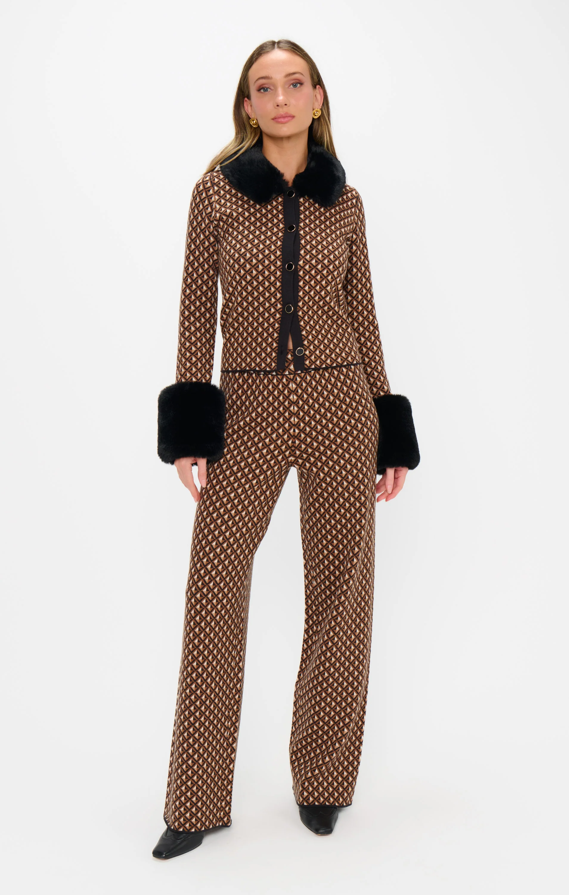 Zermatt Sweater Pant ~ Carmel Geo Knit - Image 3