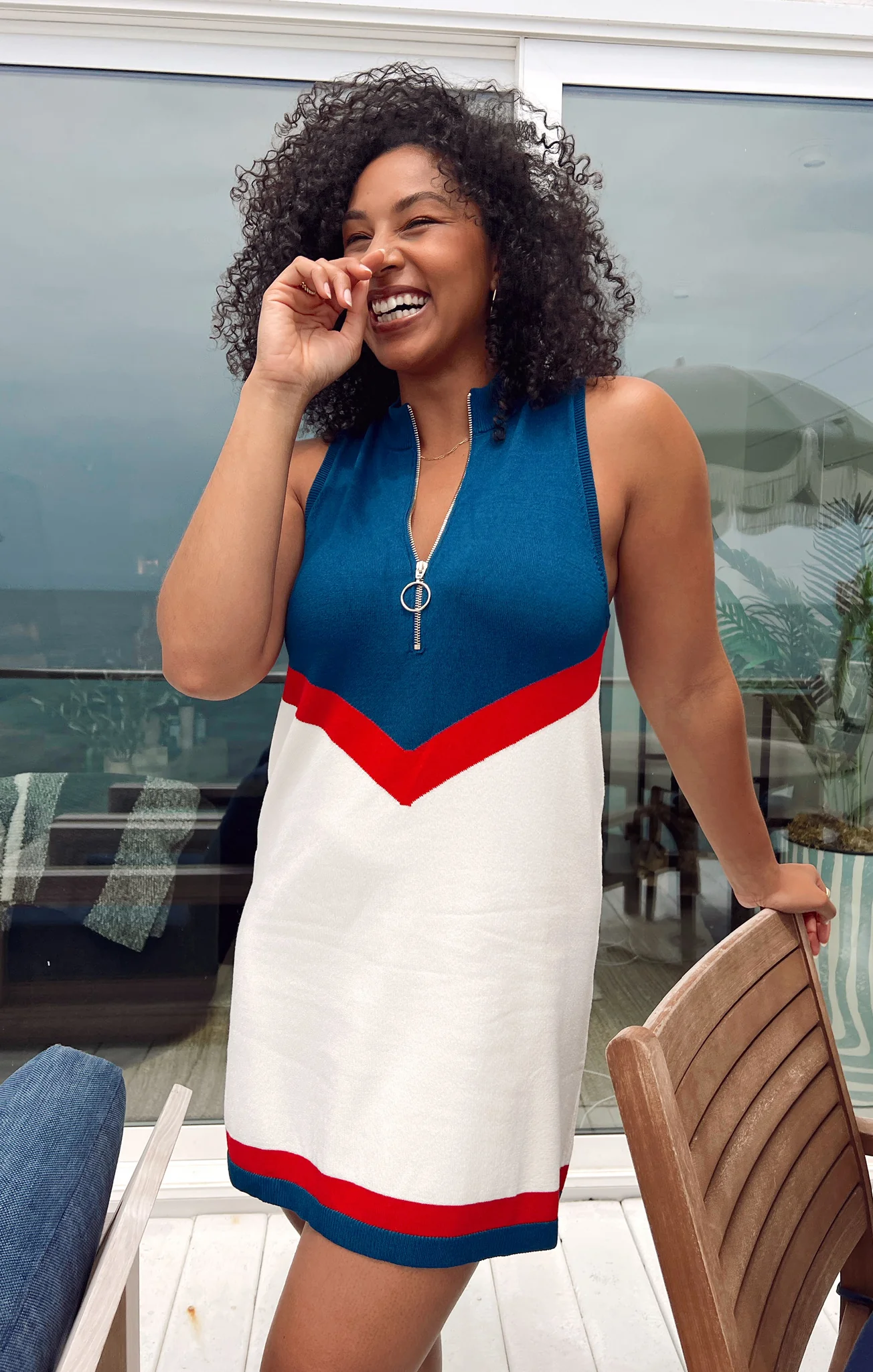 Zoe Zip Dress ~ USA Chevron Knit - Image 3